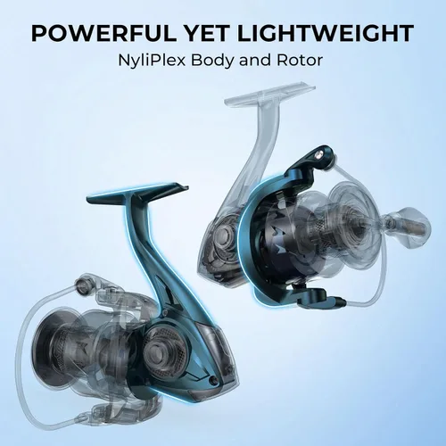 Vista 10 de KastKing MegaJaws Elite Spinning Fishing Reel - 6.2:1/5.2:1 Gear Ratio Fishing Reel, 39.5Lbs Max Drag, Ultra Lightweight & Powerful, 10+1 Stainless