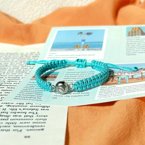 Vista 2 de Smarow Pulseras personalizadas con imagen en el interior, pulsera de proyección de fotos circular, personalizada, fotos, regalos conmemorativos