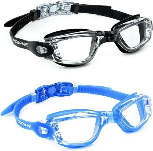 Vista 17 de Gafas de natación: paquete de 2 gafas de natación antivaho, sin fugas, protección UV, para adultos, hombres, mujeres, jóvenes