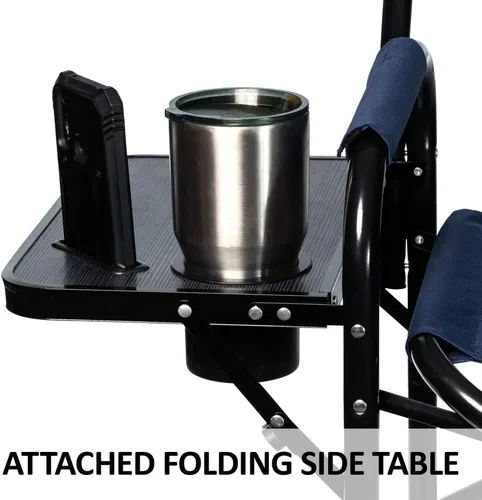 Vista 4 de Dura-Tech Silla alta plegable con mesa Comodidad estable elevada Duradera y resistente Comodidad acolchada Mesa plegable adjunta Capacidad