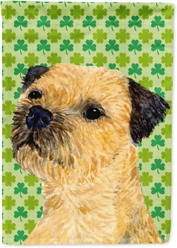 Vista 235 de Caroline's Treasures SS4442GF Affenpinscher Bandera de jardín con retrato de trébol del día de San Patricio para buzón, bandera decorativa