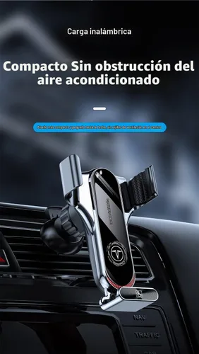 Vista 3 de Cargador inalámbrico para automóvil, SUPERLIT 15 W Qi de carga rápida con sujeción automática, soporte de teléfono resistente para ventilación