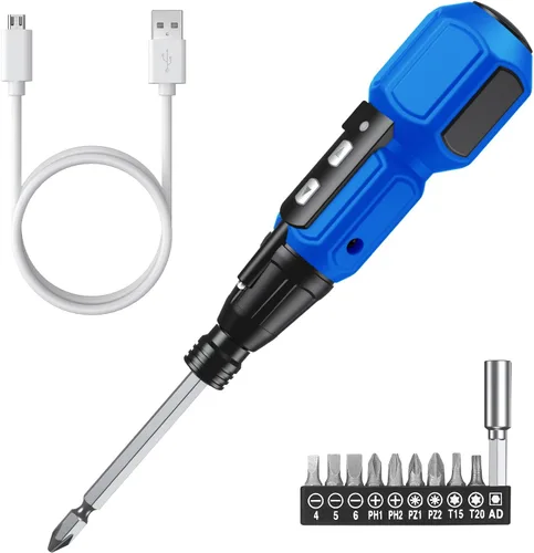 Vista 9 de ORIA Destornillador eléctrico inalámbrico, juego de destornilladores eléctricos recargables 12 en 1 con 10 puntas y soporte de puntas de 1/4