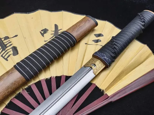 Vista 4 de Espada chino (Patrón plegable única (Acero Groove Hoja, Rosewood scabbard) Tang, longitud completa 39