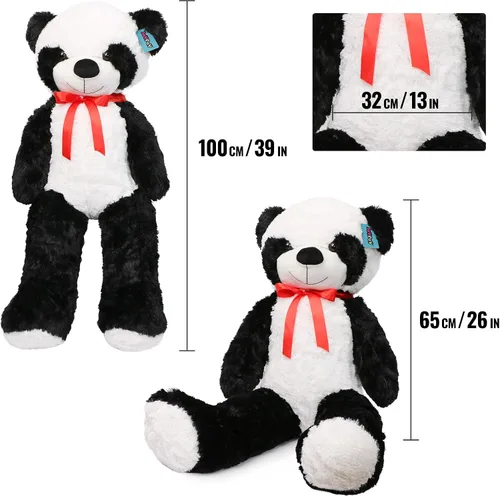 Vista 9 de Joyfay Oso de panda gigante de 39 pulgadas, peluche grande de 3 pies de alto, adorable y lindo panda de peluche de 39.4 in