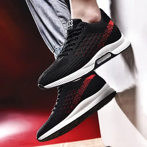 Vista 6 de ailishabroy Zapatillas deportivas con elevador para hombre, zapatos casuales ligeros con tacón de elevación de vuelo oculto para hombres, negro