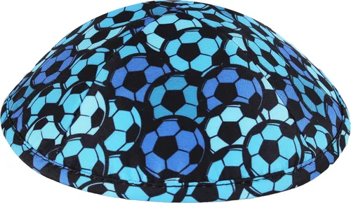 Vista 2 de Zion Judaica Sports Kippah - Patrón de pelota para adultos y niños, 6 pulgadas, Skullcap Yamaka para barbat Mitzvah Chuppah boda