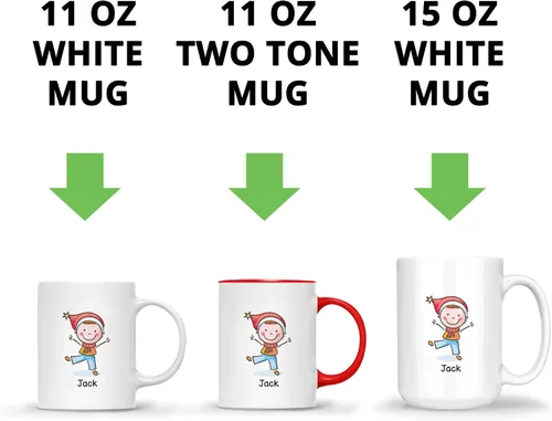 Vista 6 de Gossby Taza personalizada – GRANDKIDS MAKE LIFE MORE GRAND (1 niño) – Taza de café de cerámica de 11 onzas y 15 onzas para abuelos/abuelos – Idea