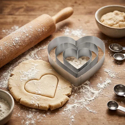 Vista 4 de Juego de cortador de galletas de corazón grande de 4/6/8 pulgadas, molde de pastel de corazón, molde para panqueques, regalo de San Valentín, acero
