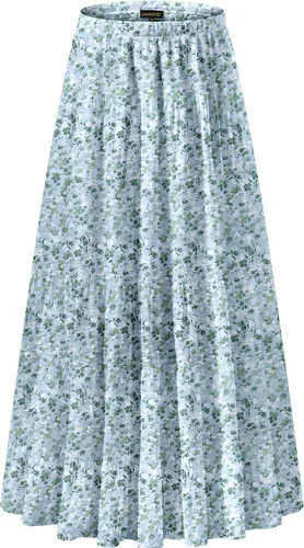 Vista 36 de NASHALYLY - Faldas largas de gasa, acampanadas, plisadas, con cintura alta y elástica para mujer Albaricoque Rosa Floral