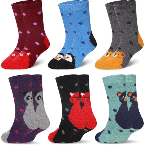 Vista 103 de Eocom 6 pares de calcetines de invierno cálidos de lana para niños y niñas