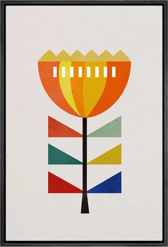 Vista 23 de bestdeal depot Lienzo enmarcado para pared, arte geométrico de sol y montaña, reflejo del mar, naturaleza, ilustraciones de área silvestre, arte