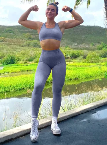 Vista 5 de WodoWei - Conjunto de 2 piezas de entrenamiento para mujer