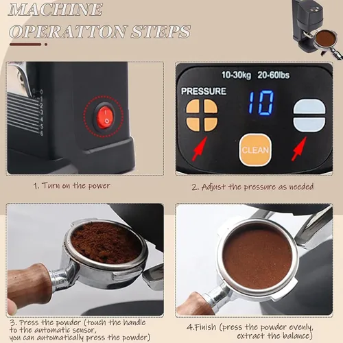 Vista 3 de Cafetera Automática De 100 W, Con Capacidad Para 22.0-66.1 lbs, Depósito De Inducción Automática Y Prensa De 58 Mm, 50/60 Hz, Fácil De Limpiar, Para