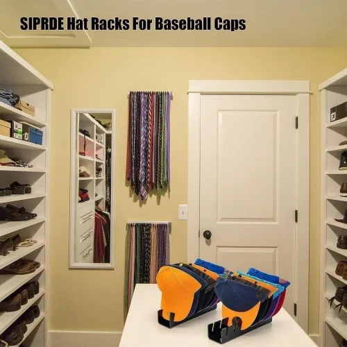Vista 3 de Nuevo soporte para sombreros para exhibición y organizador de gorras de béisbol, soporte acrílico para 14 gorras de béisbol para dormitorio, 2 piezas