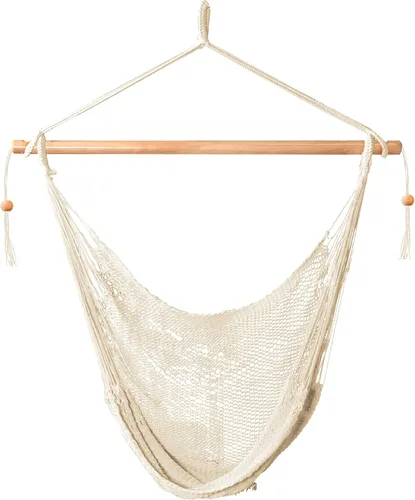 Vista 14 de Bliss Hammocks BHC-412FR - Silla hamaca con flecos de cuerda de isla de 40 pulgadas con herrrajes para colgar y barra separadora, para usar al aire