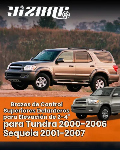 Vista 2 de YIZBAP 2 brazos de control superiores delanteros para Tundra 2000-2006 Sequoia 2001-2007 con rótula, kit de suspensión de elevación de 2-4 pulgadas
