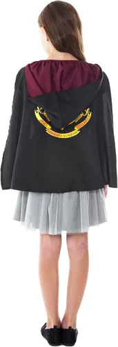 Vista 4 de Harry Potter Vestido de niña Hermione Hogwarts Crest con capucha y capa Gryffindor