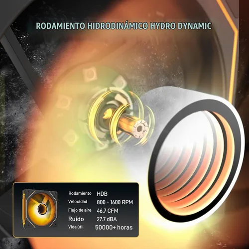 Vista 6 de DARKROCK Ventiladores de caja con diseño de espejo infinito F120 3in1 4.724