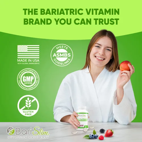 Vista 9 de BariSlim Tabletas multivitamínicas bariátricas masticables - Tabletas masticables especialmente formuladas para pacientes después de una cirugía