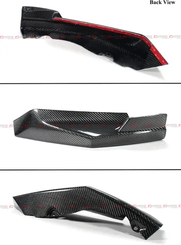 Vista 3 de Juego de 3 piezas de divisor de parachoques delantero de fibra de carbono real M Performance Style compatible con todos los modelos 2021-2024 BMW