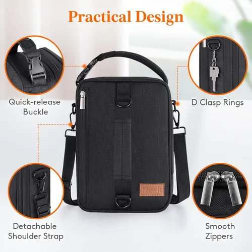 Vista 7 de Lifewit Lonchera expandible para hombres, bolsa de almuerzo aislada, bolsa enfriadora portátil con correas para el hombro y 2 paquetes de hielo