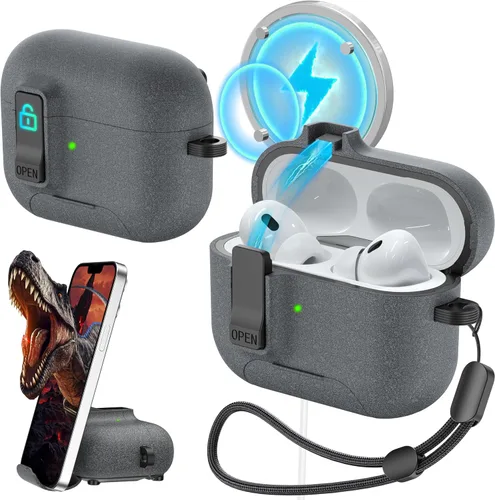 Vista 23 de Funda AirPods Pro de 2ª/1ª generación con kit de limpieza (HaloLock), soporte ajustable antideslizante, revestimiento antihuellas y precisión