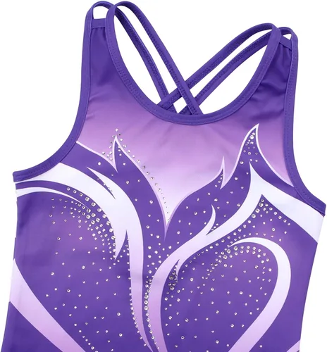 Vista 35 de MODAFANS Leotardos de gimnasia para niñas brillantes para bailar ballet, pantalones cortos con espalda cruzada