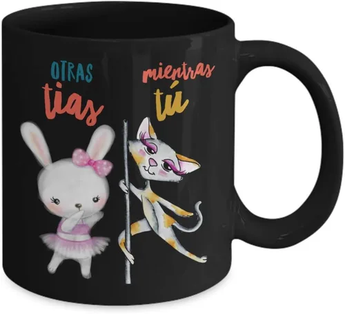 Vista 2 de Regalo para tias Taza de cafe para hermana Perfecto regalo para navidad, graduados, profesionales y estudiantes Vaso con afirmaciones Negro