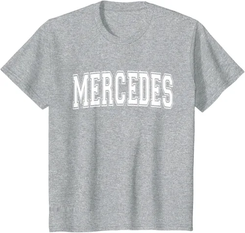 Vista 35 de MERCEDES TX TEXAS USA - Camiseta deportiva vintage estilo Varsity, Negro, S