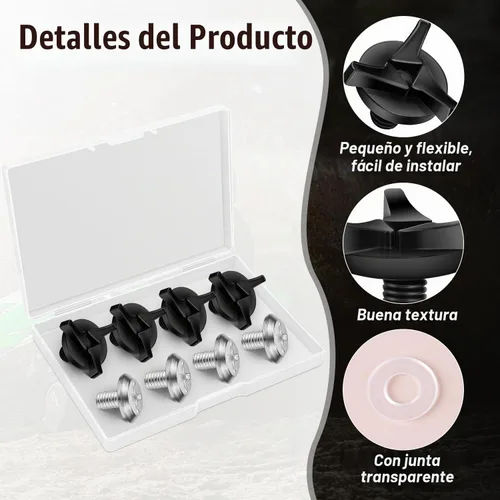 Vista 3 de 8 tornillos para casco de motocicleta, accesorios para casco de motocicleta (negro, plateado)