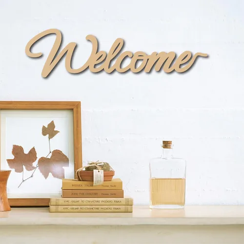 Vista 7 de CREATCABIN Letrero de madera cortada con láser, arte de pared, letrero de bienvenida decorativo para pared, decoración para colgar, recortes