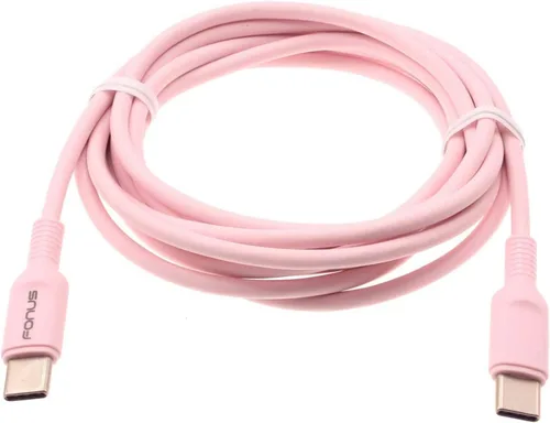 Vista 2 de Cable PD USB-C a tipo C rosa de 6 pies, cable de carga rápida para Galaxy A72, A52, A42, A32, A12 - Sincronización de cable de alimentación [C a C]