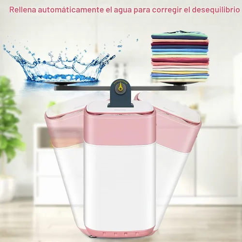 Vista 2 de COSTWAY Lavadora Portátil, Capacidad de 8 Libras, Bomba de Drenaje Integrada, Lavadora Compacta de Lavandería con 6 Programas, 6 Niveles de Agua