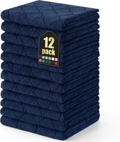 Vista 85 de Homaxy - Paquete de 12 trapos de cocina (13 x 19 pulgadas, marrón), de terciopelo coral supersuaves y absorbentes para lavar platos, paño