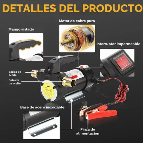 Vista 3 de Kit de bomba de transferencia de combustible diésel de 12 V CC, bomba de transferencia de diésel eléctrica autocebante de flujo de 10 GPM, kit