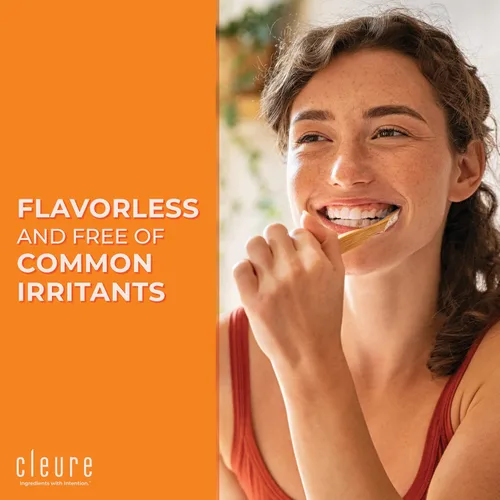 Vista 4 de Cleure Pasta dental original sin flúor, sin SLS, sin menta, con xilitol para un aliento fresco y ayuda a blanquear, para niños y adultos, sin sabor