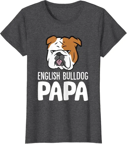 Vista 6 de Camiseta divertida de Bulldog Inglés para papá dueño de perro, Negro