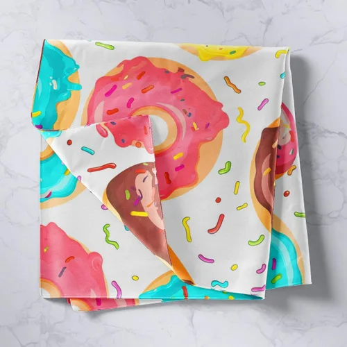 Vista 2 de Feelyou Tapiz femenino para colgar en la pared, tapiz de donas dulces para niños y niñas, donas de chocolate, crema, tapiz de pared lindo