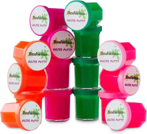 Vista 7 de Mini masilla de ruido – (paquete de 48) slime para fiestas de lodos para niños de todas las edades, niños y niñas, masilla de ruido tonto de neón a