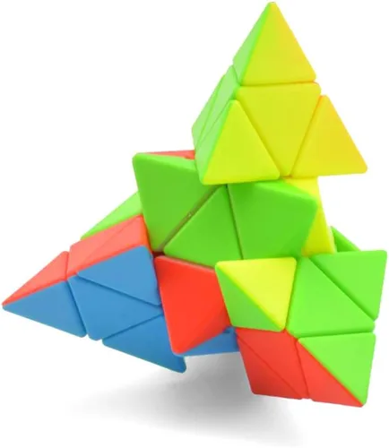 Vista 5 de Cubo piraminx 4x4 pirámide 4x4x4, cubo mágico de velocidad sin calcomanías, triángulo, rompecabezas, rompecabezas para niños
