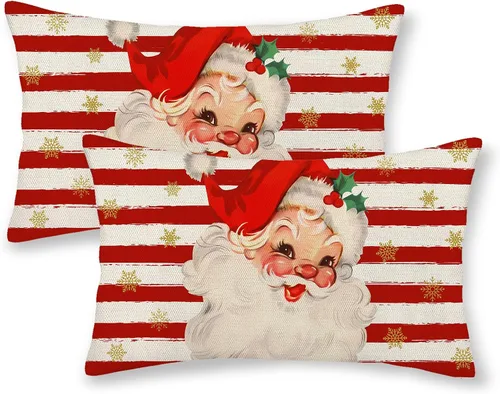 Vista 18 de Fundas de almohada de Navidad de 18x18 Juego de 2 Cojines dorados de copo de nieve de invierno Fundas de almohada negras Cojines decorativos de Copo