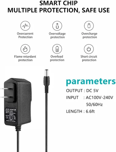 Vista 5 de Adaptador de cable de alimentación de 5 V CA compatible con Philips, Skylight, HP, Aluratek, BSIMB Smart Digital Picture Frame Cámaras Cable