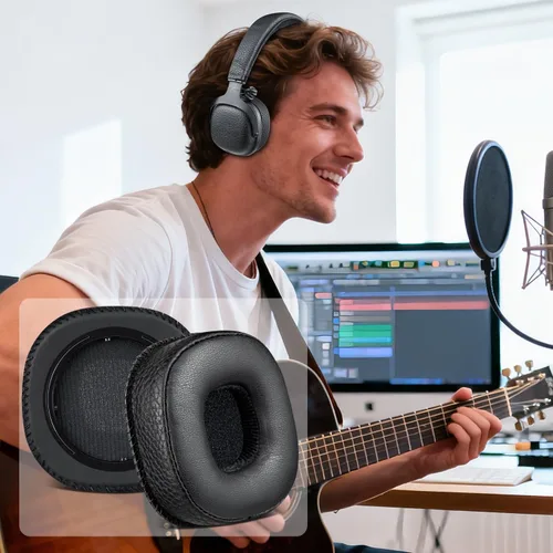 Vista 5 de SOULWIT Almohadillas de repuesto para auriculares Marshall MID ANC Active Noise Cancelling On-Ear Wireless Bluetooth Headphone, almohadillas