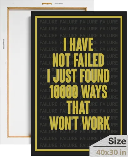 Vista 62 de Lienzo decorativo motivacional para pared con texto en inglés "Road To Successful" (Camino al éxito), diseño motivacional para la oficina, con texto