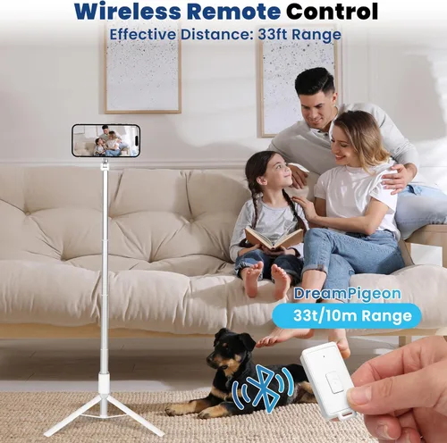 Vista 3 de Trípode magnético de 65 pulgadas para iPhone con control remoto, trípode magnético para teléfono celular, trípode para selfie stick con toma