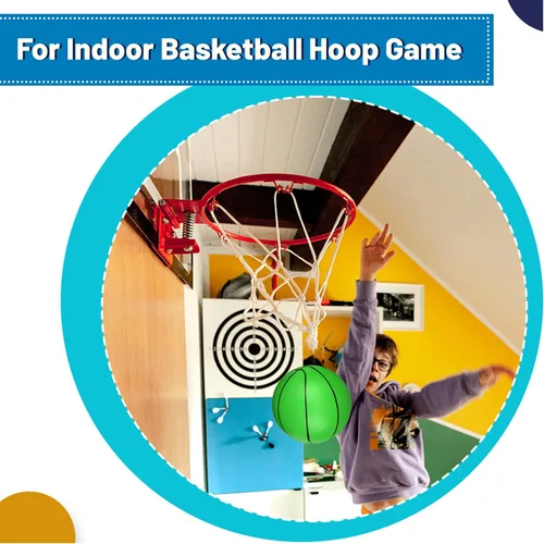 Vista 4 de Umnodobn Mini baloncesto de PVC de 6 pulgadas para baloncesto de interior, pelota de baloncesto de goma suave de 6 pulgadas para juegos de aro
