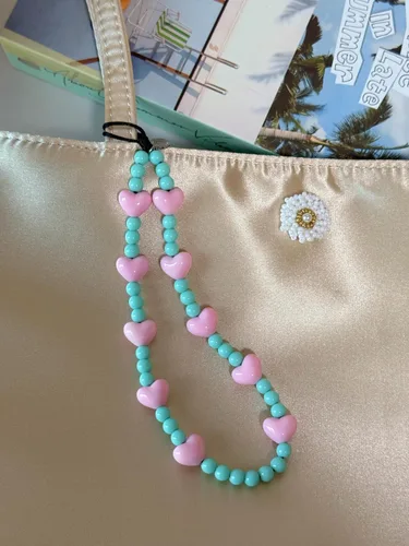 Vista 86 de Drawwind Correa con cuentas para teléfono con pulsera universal, cordón para teléfono celular lindo, pulsera de muñeca con cuentas, cadena de hilo
