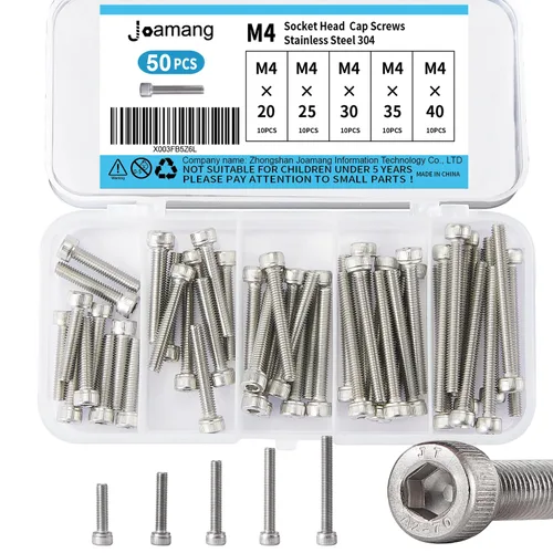 Vista 12 de Tornillos de cabeza de botón M3 x 8 mm, 12 mm, 16 mm, 20 mm, 25 mm, tornillos de cabeza hexagonal, acero inoxidable 304, accionamiento hexagonal