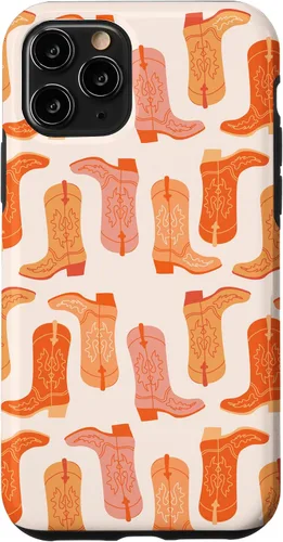 Vista 29 de Cowboy Boot Illustration Preppy Western in Orange Case for iPhone 17